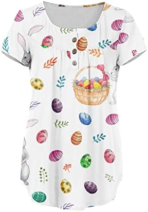 Camisas de Páscoa para mulheres camisa gráfica de coelho