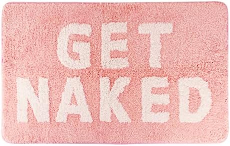 Alizdd pegue o tapete de banho nu rosa ， tapetes de banheiro rosa fofos, microfibra macia engraçada e tapetes de banho super