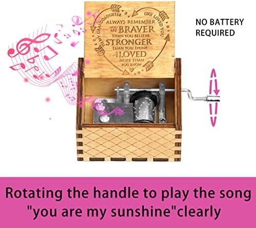 Oztemety Music Box Presente, Modern Sweet Heart Wooden Music Boxes, lembre -se sempre