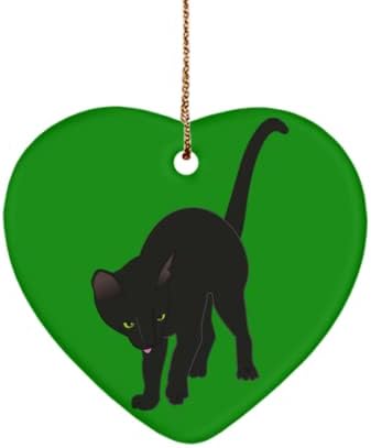 Ornamento de gato preto, amantes de gatos, ornamento de Natal de gato preto amantes de gato preto Lucky Black Cat, Tree Topper, Decorações Cat preto, novo Gato Mama Gift, Ornamento de inauguração
