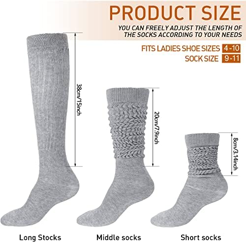 6 pares de meias desleixadas para mulheres meias pesadas de algodão meias de pilha de algodão meias longas para mulheres