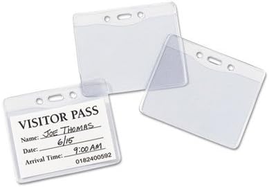 Portadores de distintivos para serviços pesados ​​seguros, horizontal, 4w x 3h, limpo, 25/pacote