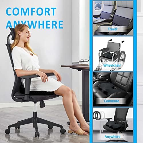 Almofada de assento almofadas de cadeira de escritório, travesseiro de bumbum de espuma de memória para mesa de computador,