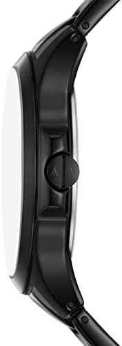 Ax Armani Exchange Data de três mãos masculina de pulseira de aço inoxidável preto relógio