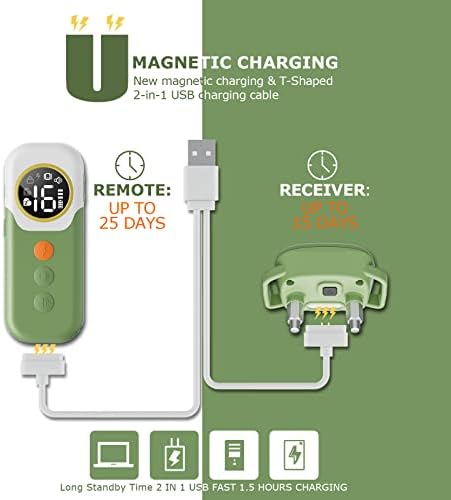 Colar de treinamento de cães elétricos Heflex com modos remotos de 2400 pés, choque eletrônico, de treinamento seguro, colares