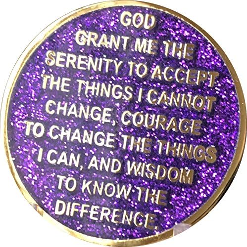30 anos Glitter Glitter Purple Gold Silver Biplated AA Medallion Chip XXX