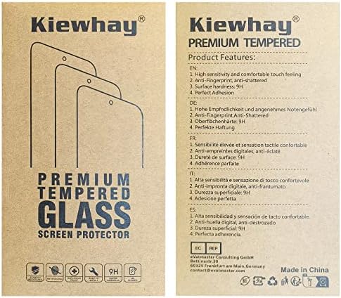 Kiewhay Tempered Glass Compatível com o iPhone 14/ iPhone 13/ iPhone 13 Protector de tela Pro 6.1 '', [9H dureza] [sem bolhas] [com estrutura de instalação] 99,99% Protetor de tela de vidro temperado HD -3 PCs