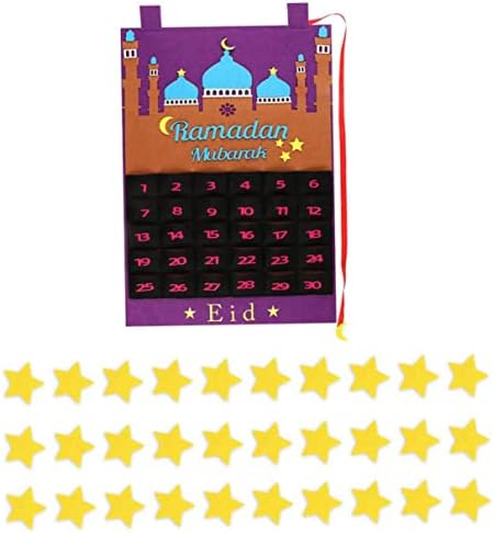 Calendários da parede do Ramadã Mubarak, calendário de Eid Mubarak Ramadan parede pendurada calendário calendário de contagem regressiva