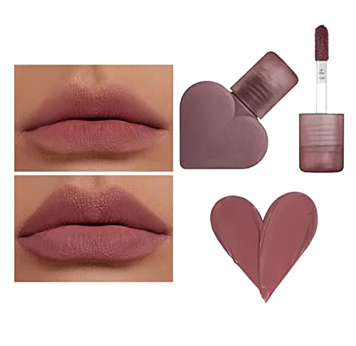 WGUST Gloss Batom Love Velvet Non Stick Copo Lip Glaze Heart Heart Almofada Lip Lip Light Velvet Lipstick 2ml Scent para brilho labial