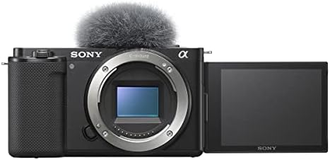 Sony ZV-E10 Corpo de câmera sem espelho, pacote preto com cartão SD de 64 GB, bolsa de ombro, microfone na câmera, tripé flexível,