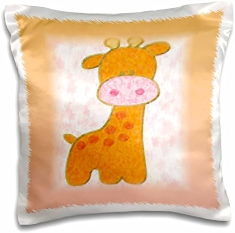 Imagem 3drose de pêssego e desenho animado rosa de girafa bebê no impressionismo - travesseiros
