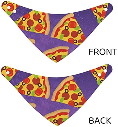 Pet Bandana Night-Sky-Pizza-Funny Soft Puppy Cat Lengable Diário Lenço Diário grande