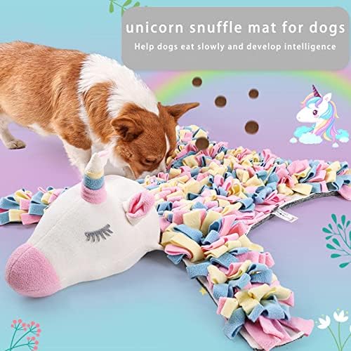 Mybaq Snuffle Mat Unicorn Shape, pode fazer com que os tapetes de fungagem de cães sejam cães, com comida de cachorro de cachorro,