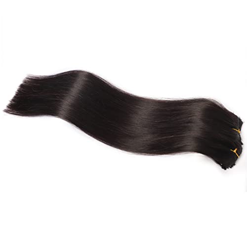 Clipe dalise em extensões de cabelo cabelos humanos reais, extensões de cabelo preto preto premium clipe inseador humano dupla
