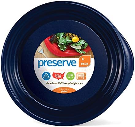 Preserve os pratos de jantar gratuitos do BPA todos os dias feitos de plástico reciclado nos EUA, conjunto de 32 anos, verde de