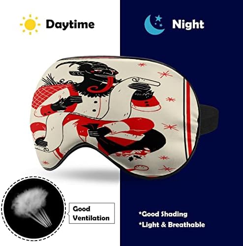 Merry Krampus Goat Sleeping Blacefold Mask, capa noturna engraçada com alça ajustável para homens homens