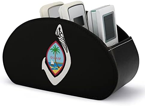 Guam selo com gancho de controle remoto/caddy/caixa/bandeja com 5 compartimentos Organizador de couro PU com padrão impresso
