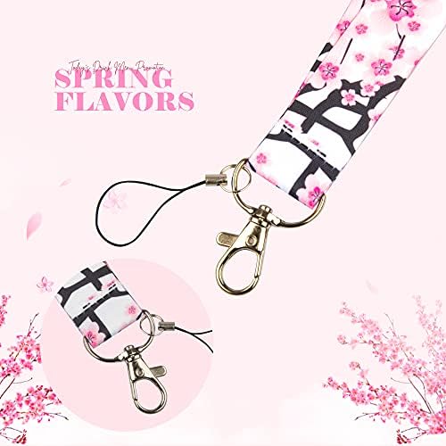 Iuaszz Sakura Chaços, lindos suportes para crachás de flor de cerejeira para emblemas de identificação, rosa, presentes do dia das