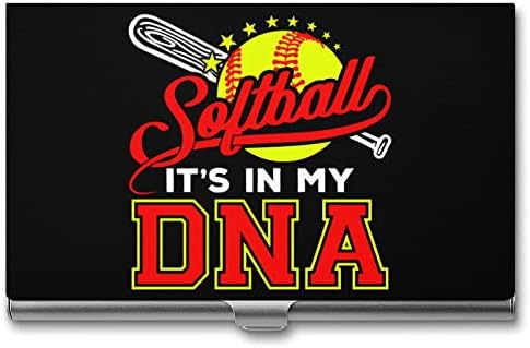 Softball está no meu titular de cartão de identificação de negócios de DNA Silm Case Profissional Metal Name Card Organizer bolso