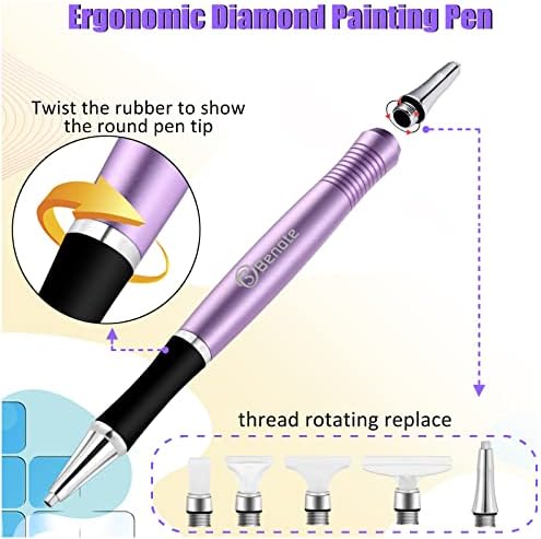 Caneta de arte de diamante benote, twist drill canet diamante ferramentas com dicas quadradas e redondas de caneta multi substituição