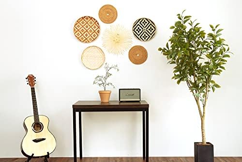 Pacote de decoração de cesta de parede Annabeth-conjunto de 6 paredes penduradas em decoração boho-cesta suspensa atraente-decoração de parede grande para casas modernas e aconchegantes-conjunto de cesta de vime com vários objetivos