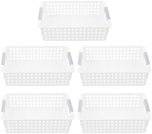 Cabilock Plástico Bins de armazenamento Organização da sala de aula Armazenamento de sala de aula 5pcs cestas de armazenamento