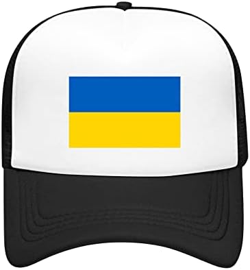 Mesh Baseball Cap for Men Women Retro Ucrânia Bandeira Trucker Hat Hat Sun Protection Patchwork