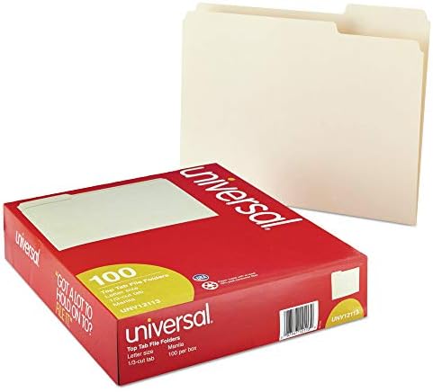 Pastas de arquivo universal 12113, 1/3 de corte variado, guia de primeira linha, letra, manila