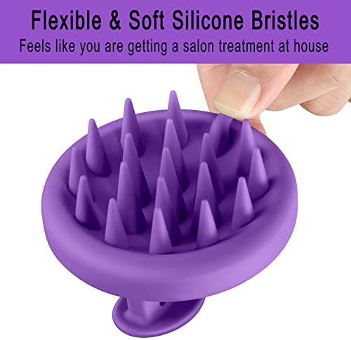 Ktkudy Scalp Massager Shampoo Brush 2 pacote - Design de uma peça Survedor de couro de silicone macio - Esfoliador