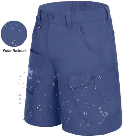 RiverRuns 9 bolsos de performance shorts de pesca, carga repebere a água curta e respirável upf 50+ shorts de caminhada