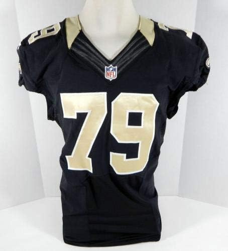 2012 New Orleans Saints Bryce Harris #79 Jogo emitido Black Jersey NOS0135 - Jerseys não assinados da NFL usada