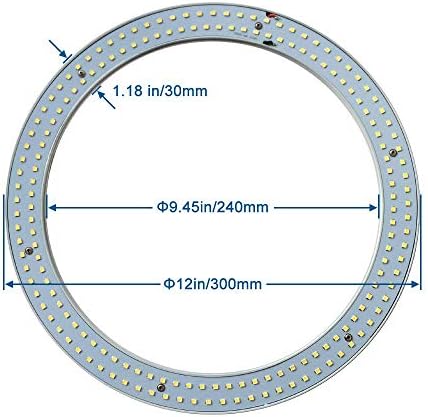 T9 LED Circline Bulbo, 8 polegadas de 1600lm Luz circular LED, tampa transparente de 13W 6000k Substituição de luz