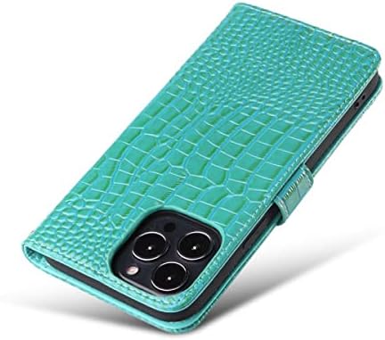 Casa de couro de Verawe para iPhone 14 Pro Max, Crocodile Leather Print, iPhone 12 13 Pro Max Case, Wallet Phone Case-White
