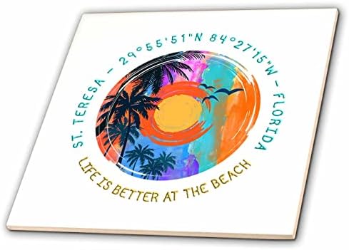 3drose St. Teresa, Flórida. A vida é melhor no presente da memória da família Beach - azulejos