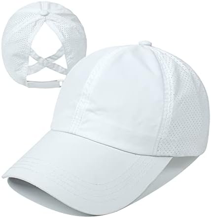 Uttpll feminino cross cross baseball tampão de beisebol ajustável alto ponycap chapéu rápido de chapéu seco ao ar livre chapéus esportivos
