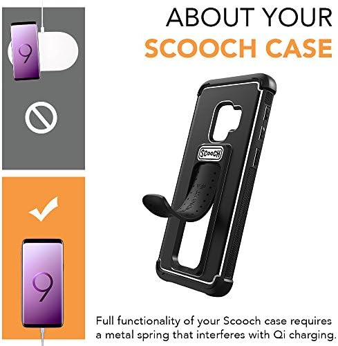 Scooch Wingman | Caixa de kickstand para Samsung Galaxy S9+ Plus [Proteção de gota de 10 pés] [suporte de mão dupla]