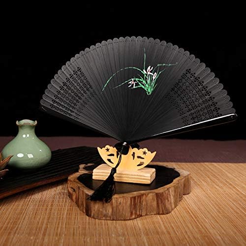 Ventilador dobrável de lyzgf, ventilador de mão dobrável chinês vintage vintage flor de mão de mão fã pequeno ventilador dobrável com molduras de bambu fã de dobragem para dançar de casamento cosplay, b
