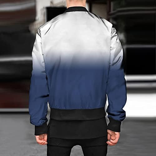 Jackets Luvlc para homens, moletons finos e completos do zíper da tripulante, casacos, batizes de bombardeiros esportivos casuais