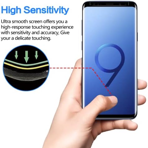Protetor de tela Surbuid Galaxy S9 Vidro temperado de vidro temperado 3D Borda curva Protetor de tela de alta definição Anti Scratch 9H Drafidade sem bolhas compatíveis com Samsung Galaxy S9