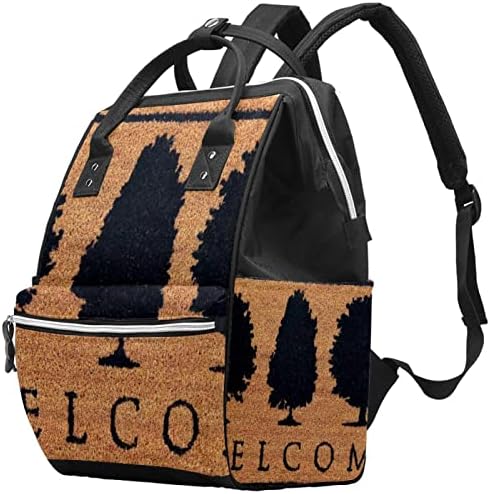 Mochila VBFOFBV Backpack, mochila multifuncional de grande viagem, padrão vintage de árvore bem -vindo