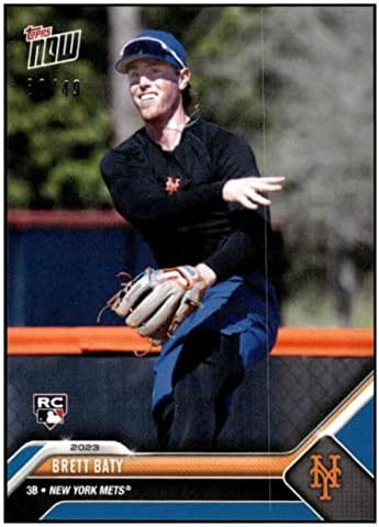 Brett Baty RC SP 2023 TOPPS agora azul /49 Road Aberrige Day Rookie #179 Mets NM+ -MT+ MLB Baseball