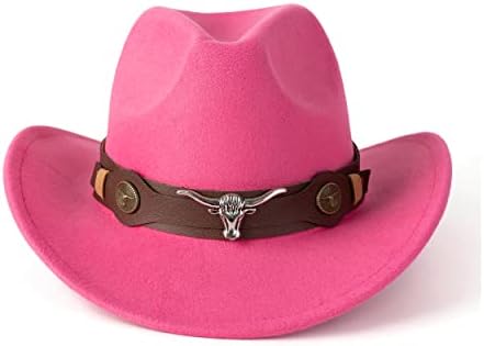 Gossifan Classic Womens Women Western Cowboy Cowgirl Hats com cinto largo
