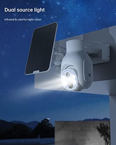 Câmera de segurança celular SAFEVANT 4G LTE PLUS PAINEL SOLAR E CARTO SIM, PAN TILT 360 Visualize Visão noturna colorida