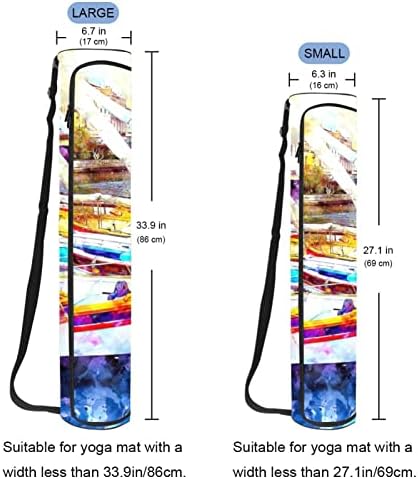 Bolsa de tapete de ioga, barcos pescando arte marítima Exercício de ioga transportadora de tapete full-zip yoga tape