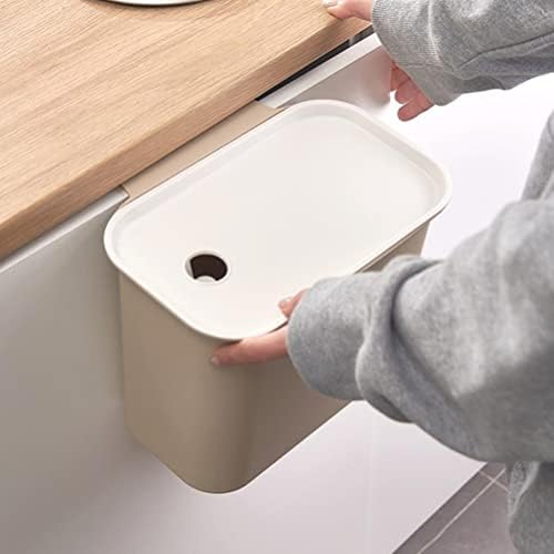 Lixeiras de desperdício de cozinha de Vicasky 1. 98 galões/ 7. lixo suspenso de 5 litros com tampa de lixo plástico pequeno pode lixo de cozinha bin bin lixo retangular cestas para o banheiro cozinha em casa escritório