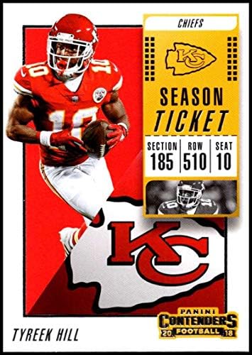 2018 Panini concorda ingressos para a temporada #52 Tyreek Hill Kansas City Chefes NFL Futebol Trading Card