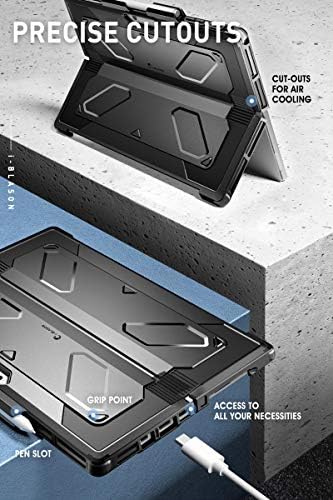Case I-BLASON Armorbox Series projetada para o Microsoft Surface Pro 7 / Pro 6 / Pro 5 / Pro 4, Caso Híbrido de Kickstand