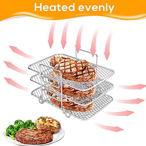 Air Fryer Rack, rack de fritadeira de ar de várias camadas com machado de machado de forno Acessórios para frituras de ar compatíveis