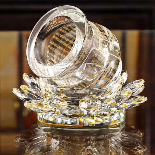 Xialon 12,5cm Crystal Lotus Copo de água benta Copa de Buda Supplência de Copo Budista de Copo de Buda