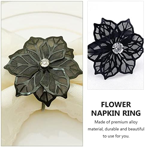 ABOOFAN 18pcs Halloween redondo toalhas de malha Decurção em casa para reunir anel de jantar Ring Kining Napkin Metal Favores de portador floral decoração delicada de família decorativa